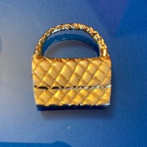 Gold Quilted Mini Bag charm/pendant-Accessory